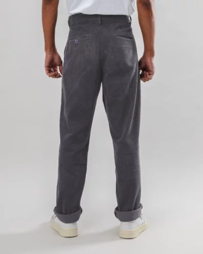 pantalon velours cotelé gris foncé