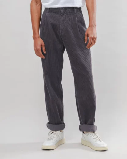 pantalon velours cotelé gris foncé