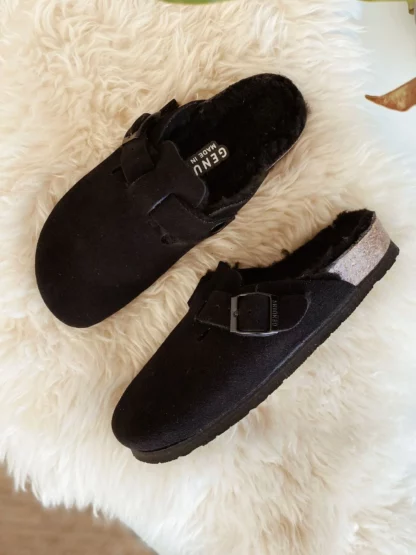 riva mules wool noir