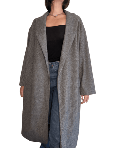 manteau long gris zara