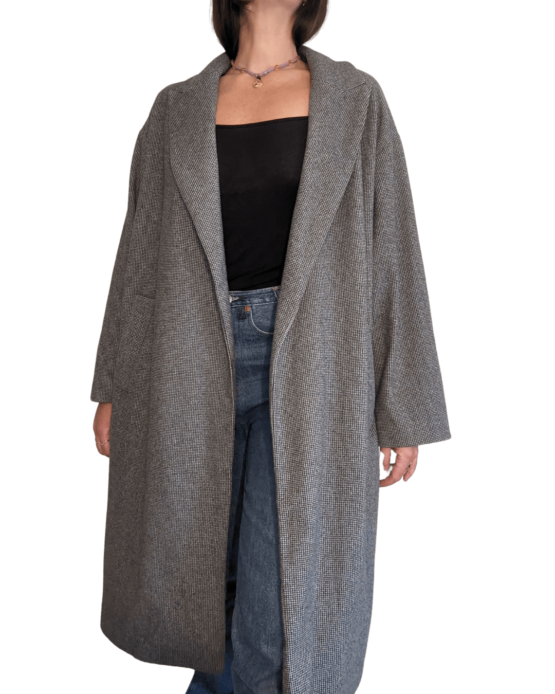 Manteau long moderne gris