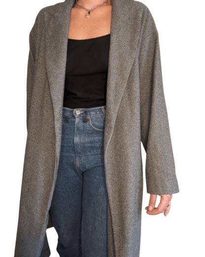 manteau long gris zara