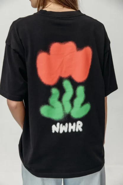 Tshirt noir oversize nwhr tulip