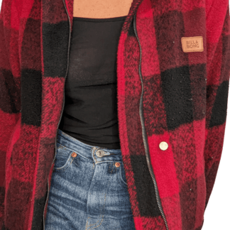 Blouson billabong à damier rouge et noir