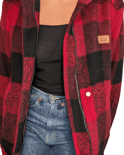 Blouson billabong à damier rouge et noir