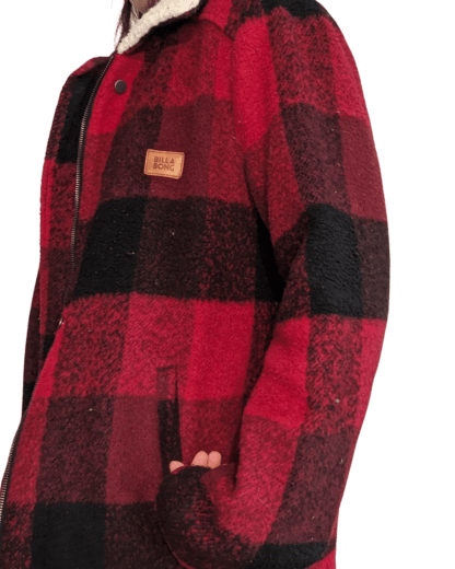 Blouson billabong à damier rouge et noir