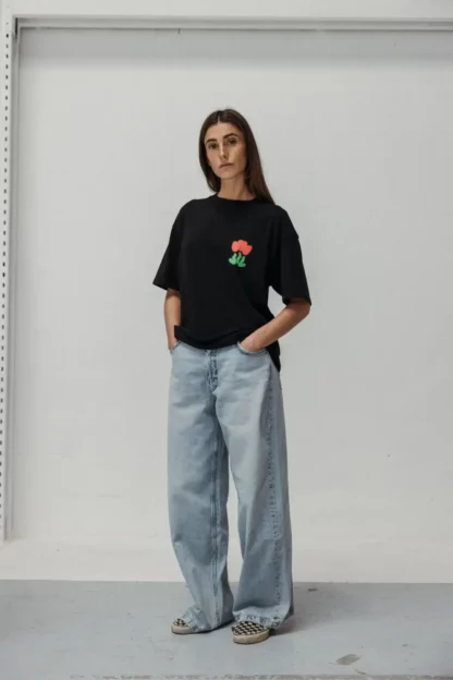 Tshirt noir oversize nwhr tulip