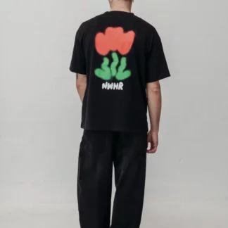 Tshirt noir oversize nwhr tulip