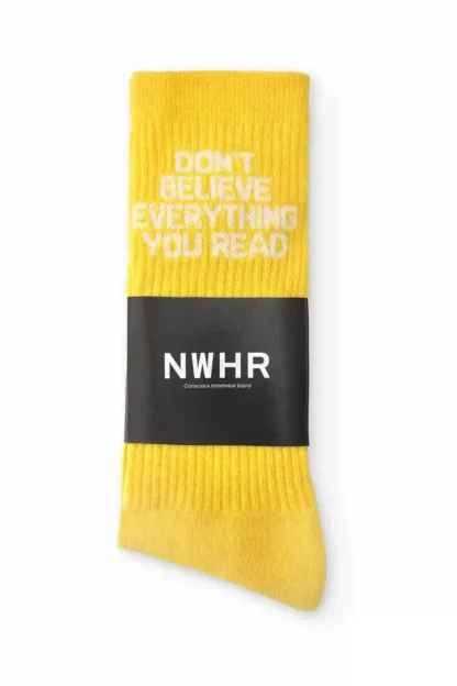 chaussettes jaune don't believe packaging zon