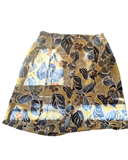 jupe colorée a motif floral jaune et bleu