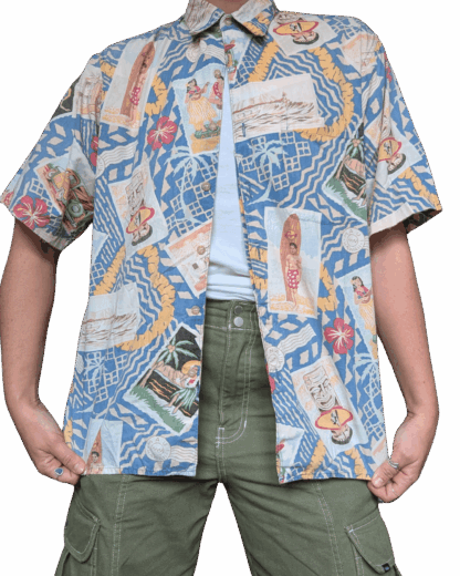 chemisette hawaiienne authentique taille M vintage rare