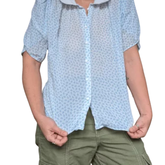 chemisier léger transparent col claudine