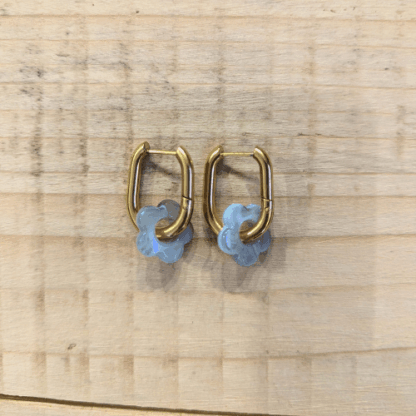 boucles d'oreilles marguerite bijoux inox doré