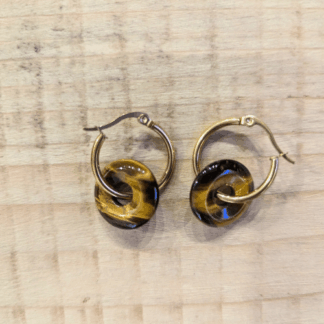 boucles d'oreilles marguerite bijoux inox doré