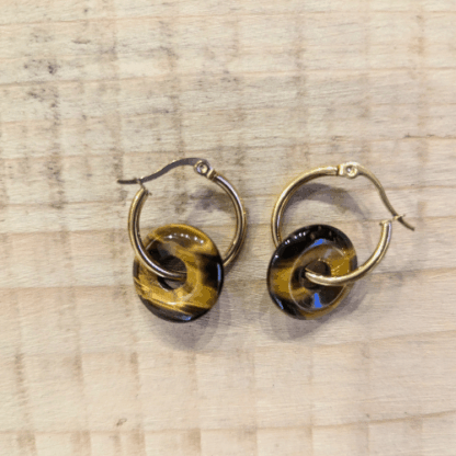 boucles d'oreilles marguerite bijoux inox doré