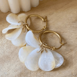 boucles d'oreilles marguerite bijoux inox doré petales jane