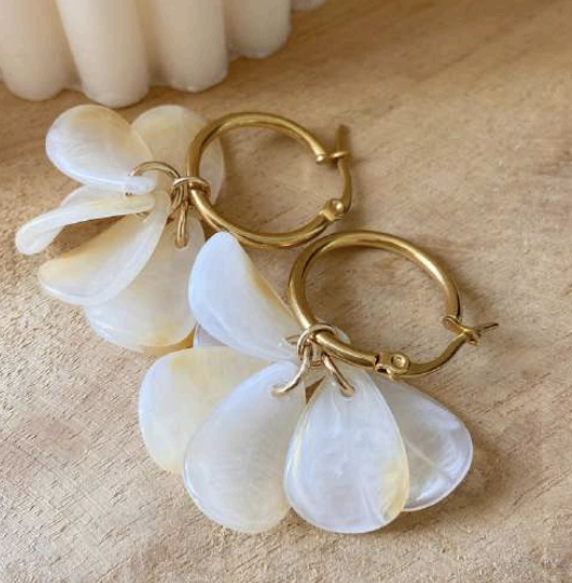 Boucles d'oreilles Jane - Ivoire