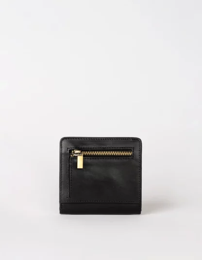 porte monnaie en cuir noir alex omybag