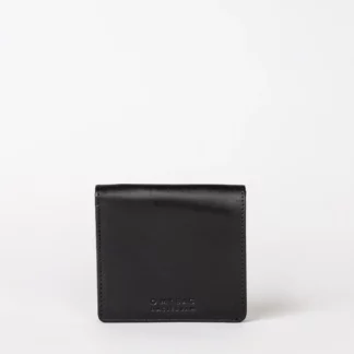 porte monnaie en cuir noir alex omybag