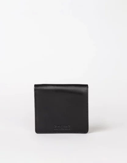 porte monnaie en cuir noir alex omybag