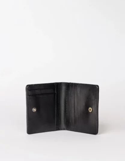 porte monnaie en cuir noir alex omybag