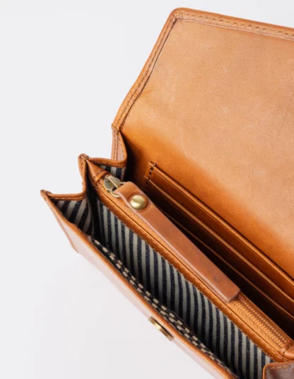 porte feuille en cuir jo omybag cognac