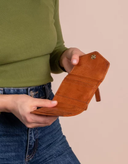 Porte monnaie georgie marron omybag